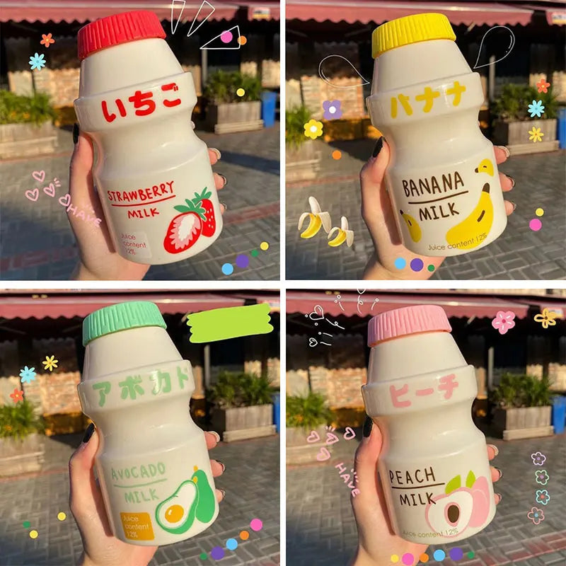 480ml Kawaii Plastic Water Bottle for Girls | Cute Reusable Drinkware
