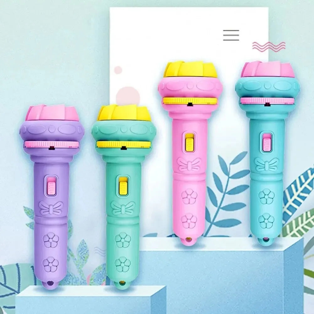 10 Cards Cartoon Projection Flashlight | 80 Patterns Creative Children Toy Projector