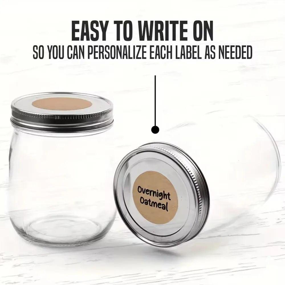 Kraft Round Self-Adhesive Labels | 500pcs per Roll for Organizing and Personalizing