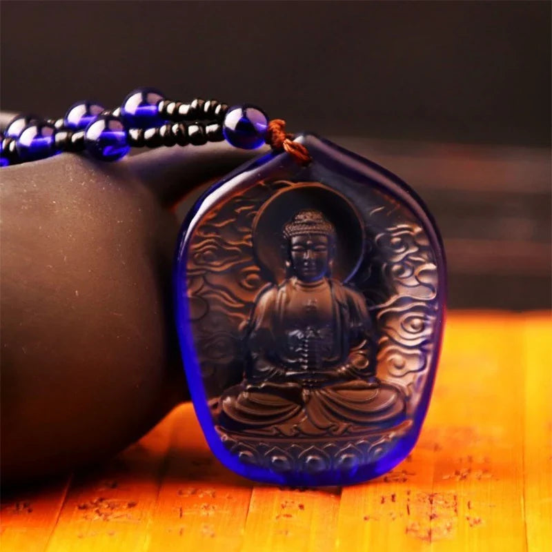 Handcrafted Buddhist Mala Bead Necklace | Stone Buddha Pendant