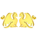 Punk Black Western Dragon Ear Stud | Stainless Steel Stud Earrings