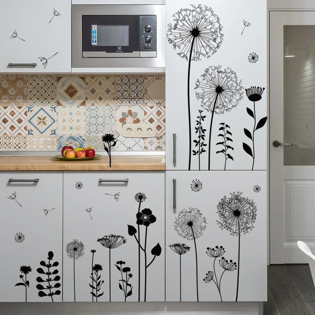 2pcs Dandelion Wall Sticker Set | Self-Adhesive Wall Decor for Bedroom Living Room