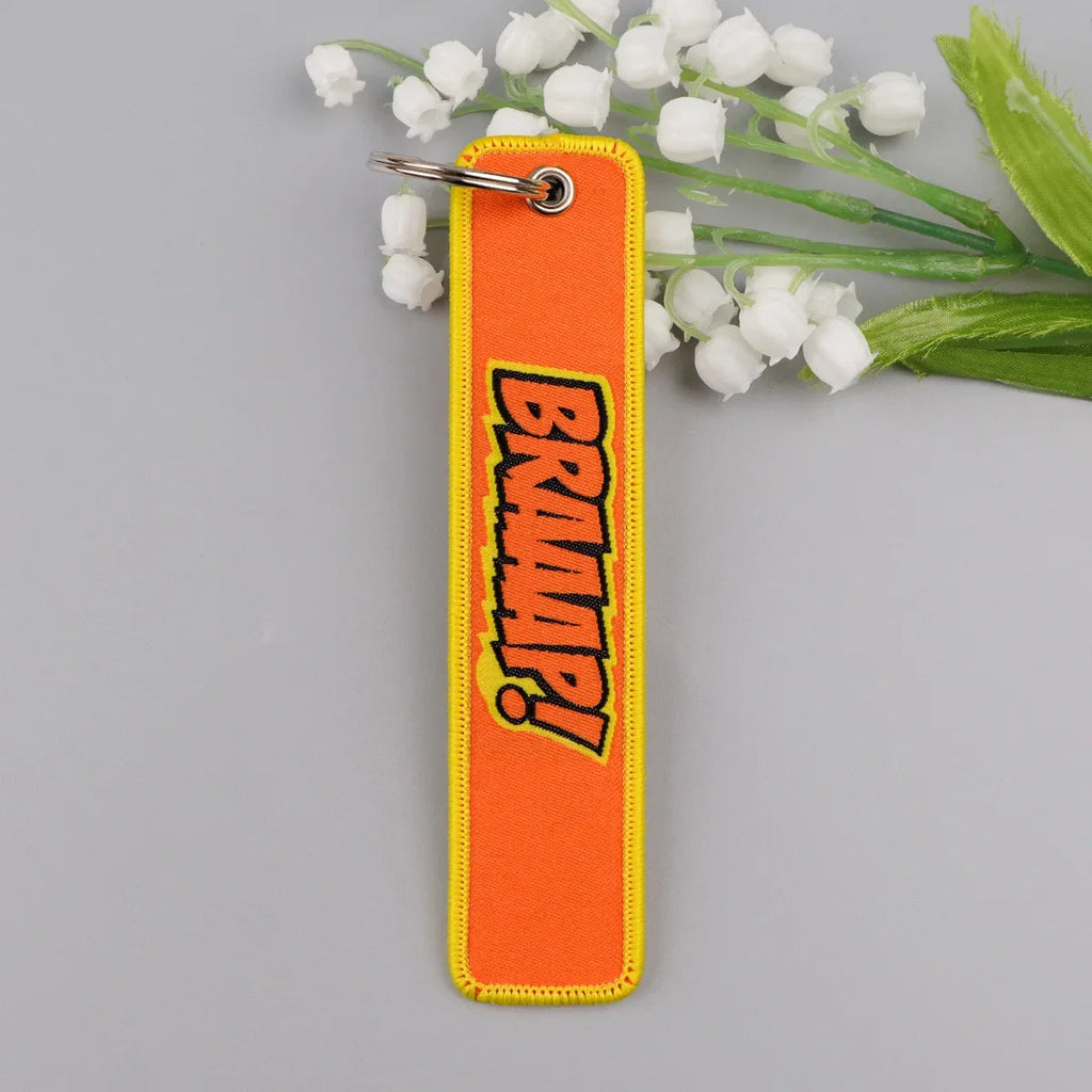 No Risk No Fun Embroidery Keychain | Motorcycle Key Fob Gift