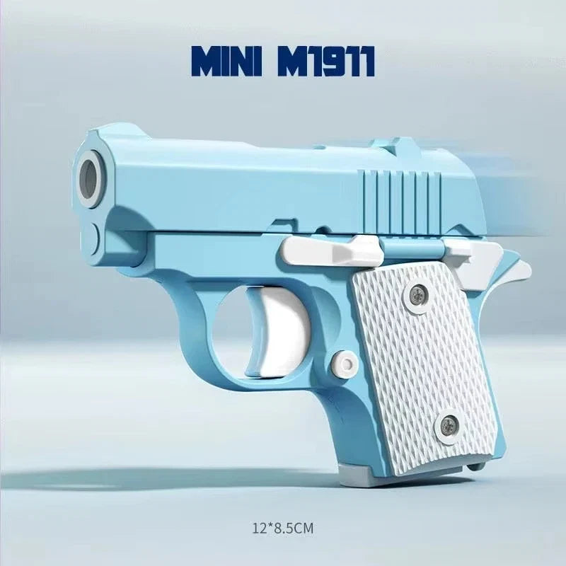 3D Printed Gravity Fidget Stress Relief Mini Pistol Toy | Manual Burst Decompression Toy for Adults and Kids