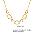 18K Gold Plated Oval Pendant Chain Necklace | Waterproof Stainless Steel Choker