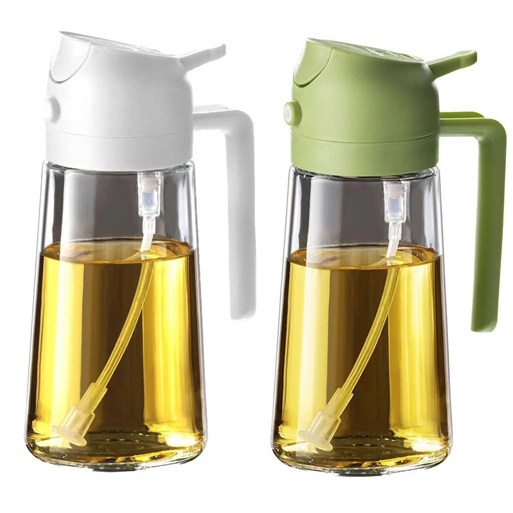 2 in 1 Oil Sprayer and Dispenser Bottle | Cooking Oil Spray Bottle for BBQ, Air Fryer, and Salad