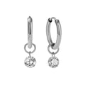 Stainless Steel Waterdrop Zircon Hoop Earrings | Fashion Jewelry for Women and Men