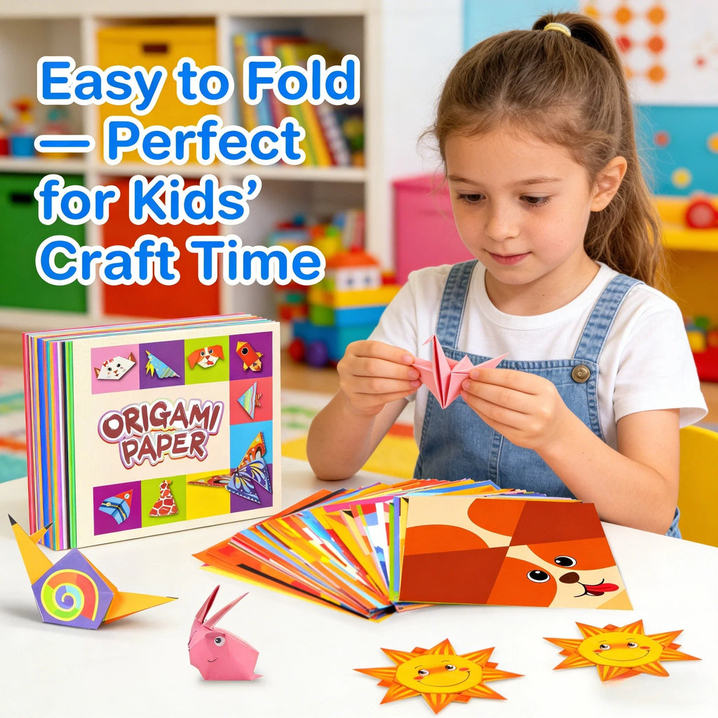 Origami Paper Set 54 Sheets | Double-Sided Folding Paper with Instructions