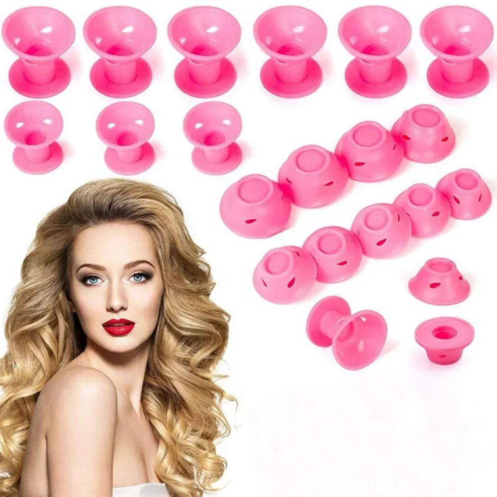 10pcs Heatless Hair Curlers Set | Soft Silicone No Heat Hair Rollers for Sleeping