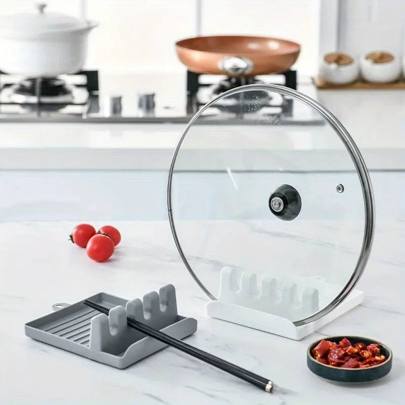 Plastic Spoon Rest with Chopstick Slot | Kitchen Counter Organizer