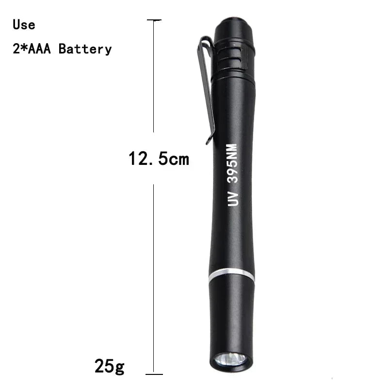 Mini UV Flashlight 365nm 380nm 395nm | Black Light Ultraviolet Lamp Torch