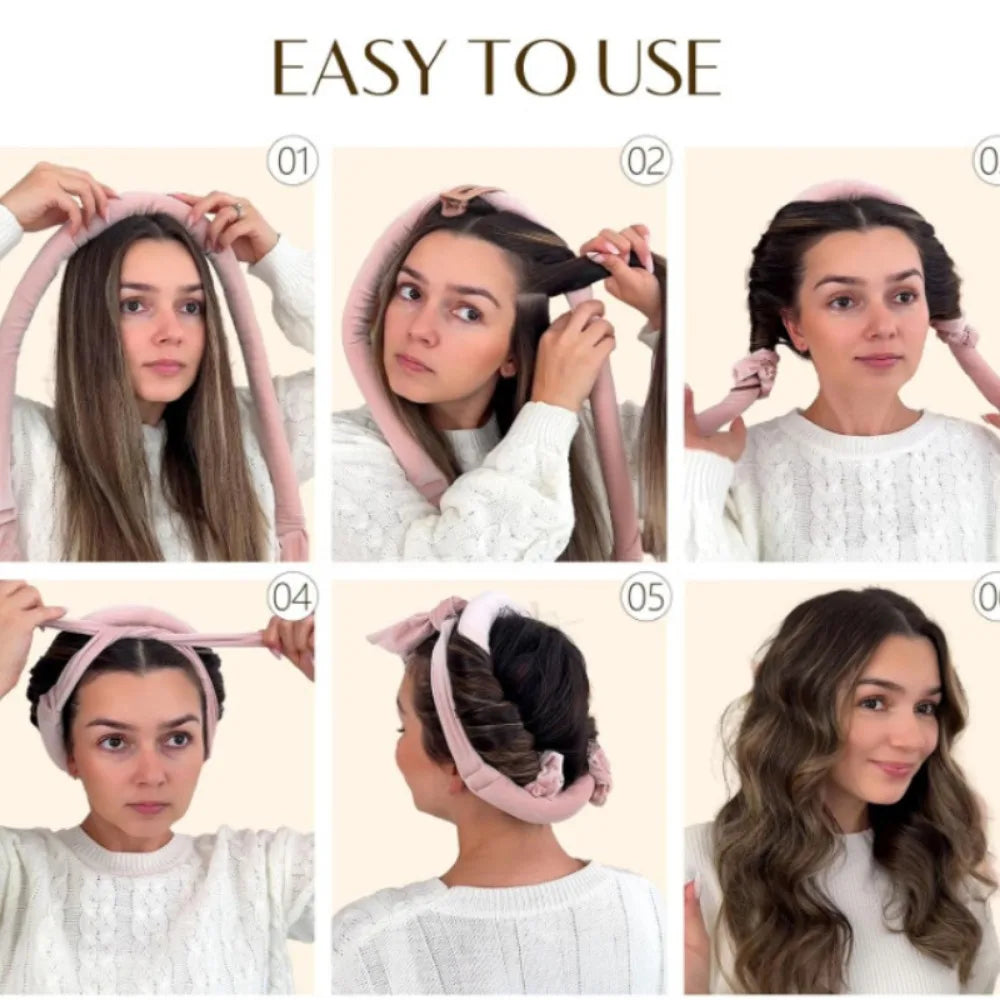 Heatless Curling Rod Headband | No Heat Hair Curler for Soft Overnight Curls