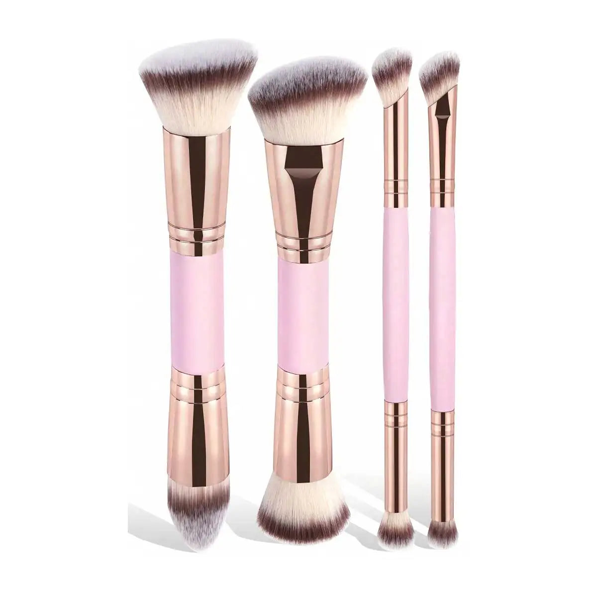 4pcs Basic Makeup Brushes Set with Box | Dual-ended Travel Kit for Beginners