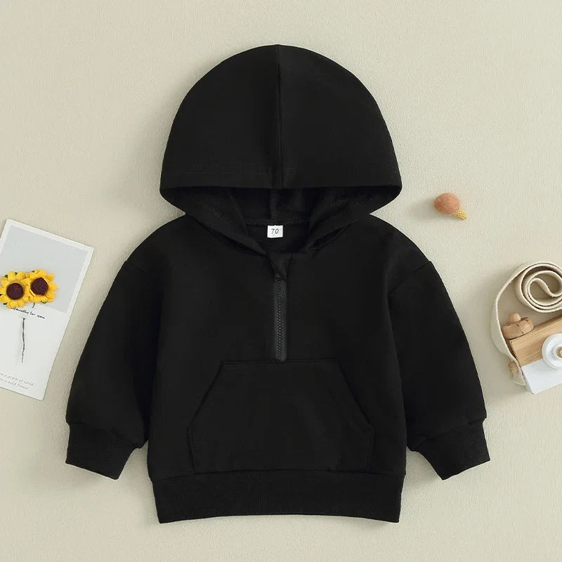 Kids Solid Color Hoodie | Long Sleeve Pullover for Toddlers
