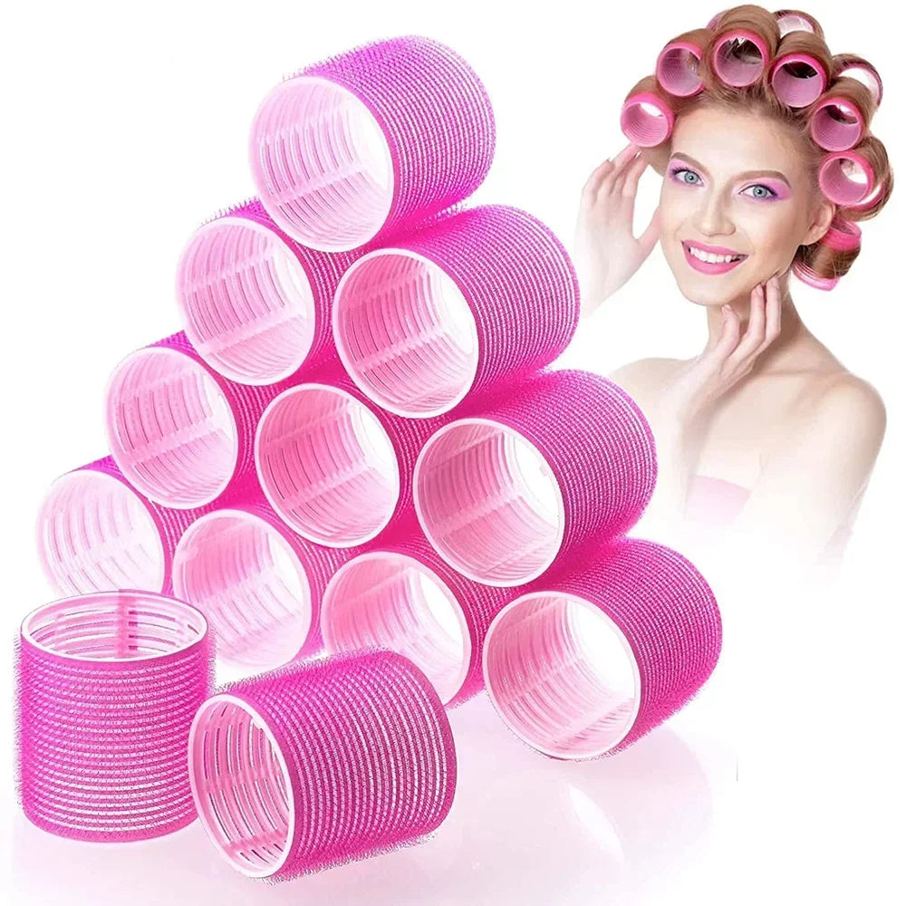 Self-Grip Hair Rollers Heatless Hair Curlers | No Heat DIY Styling Tool for Volume and Bangs