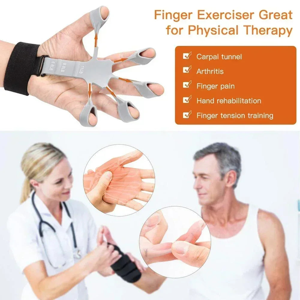 6 Level Finger Strengthener | Silicone Hand Grip Trainer for Guitar and Sports