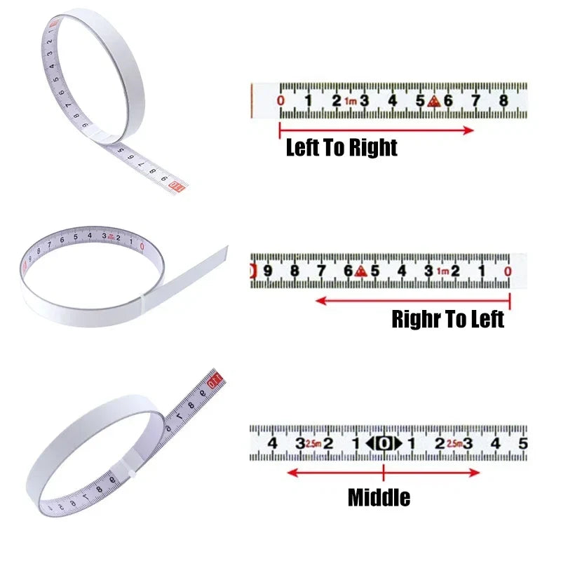 Miter Track Tape Measure | Self Adhesive Metric Steel Ruler for T-Track Miter Saw