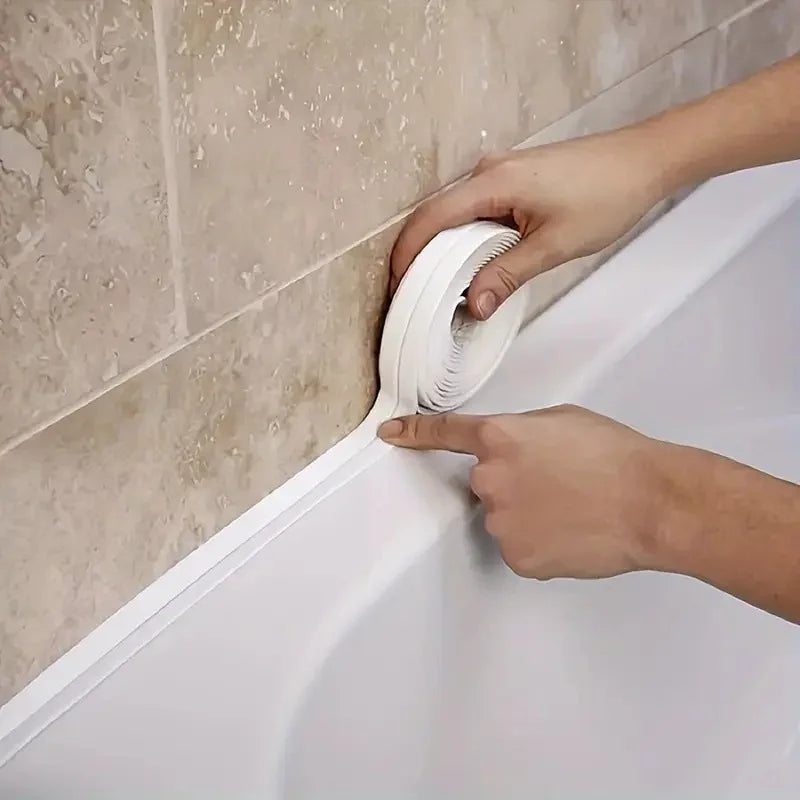 1pc Bathroom Waterproof Wall Stickers Sealing Tapes | PVC Adhesive Sealing Strips for Sink Edge
