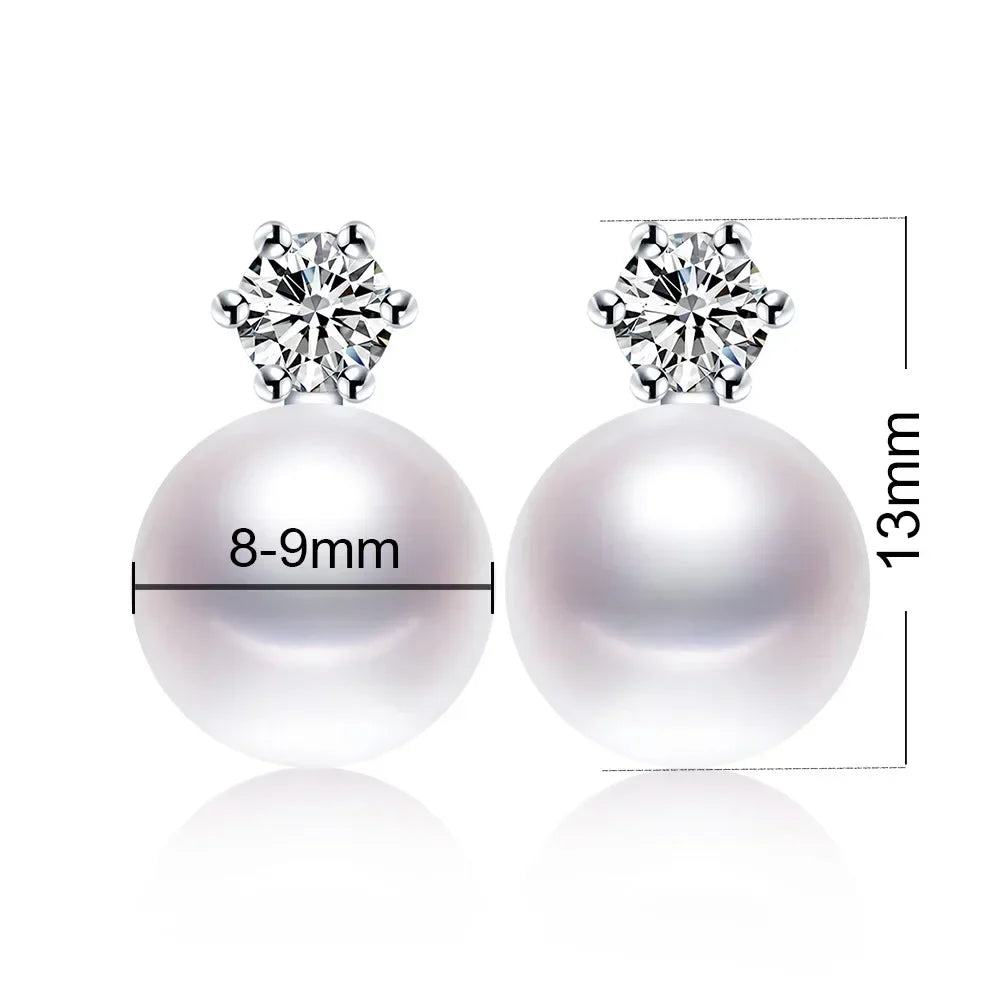 Real Freshwater Pearl Stud Earrings | 100% Genuine AAAA Pearl in 925 Sterling Silver