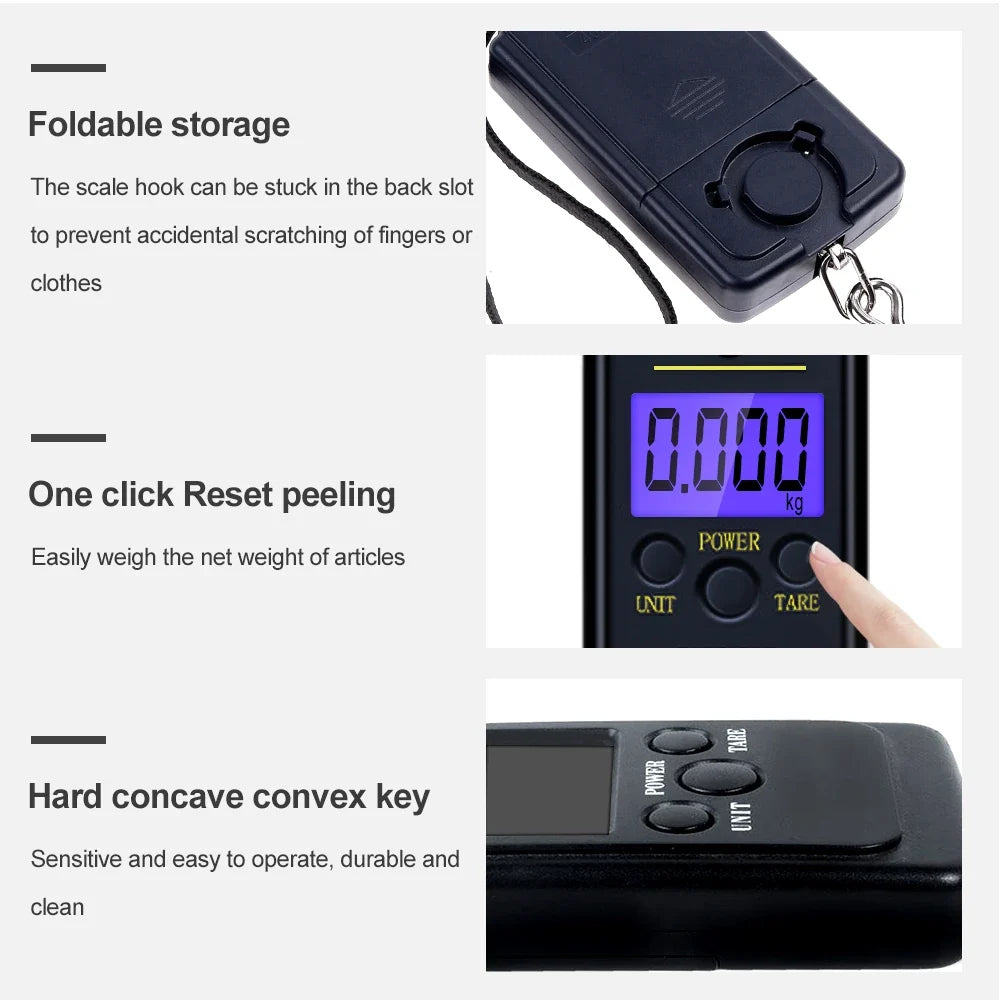 Portable 40kg Hanging Digital Scale for Fishing and Luggage Travel