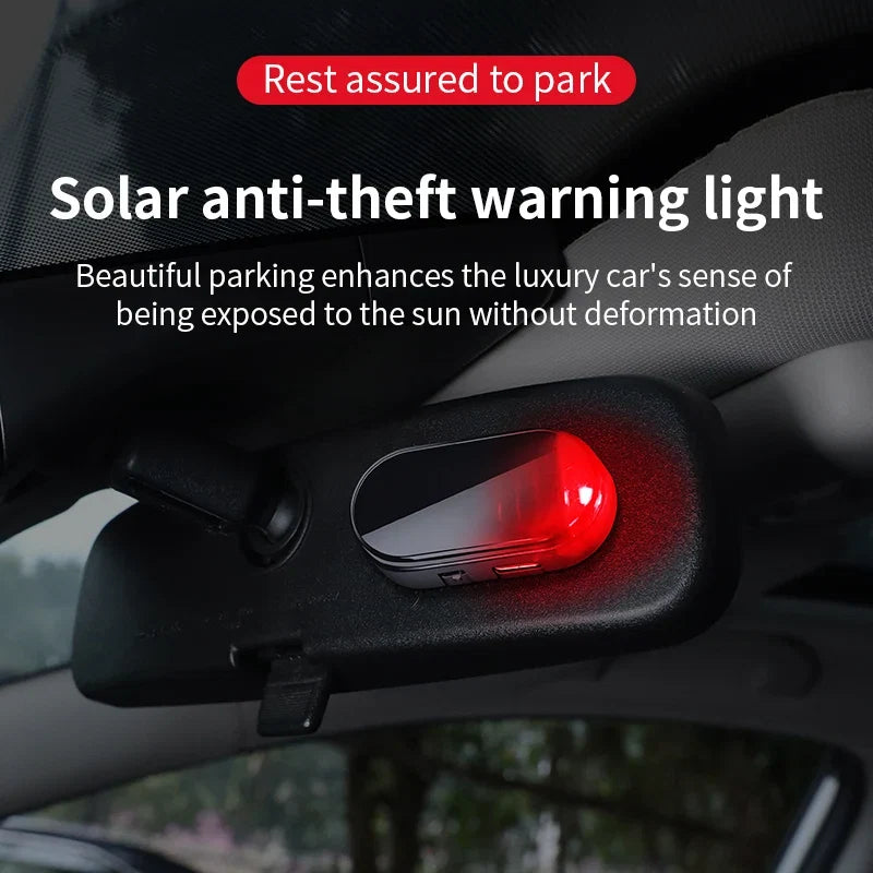 Solar Powered Car Warning Flashing Light | Interior LED Decorative Light