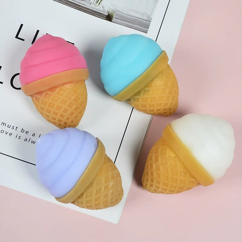Stress Relief Ice Cream Squeeze Toy | Soft Fidget Ball for Anxiety