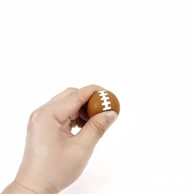 Mini PU Rugby Stress Balls | 6 Pack Squeeze Sports Toys for Anxiety Relief