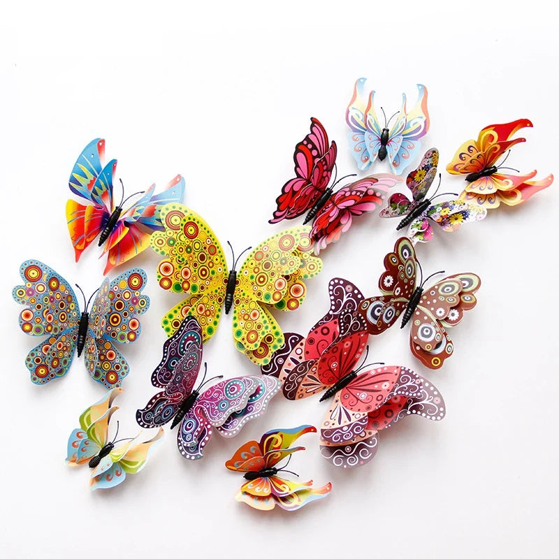 3D Butterfly Wall Stickers | 12/24pcs Magnetic Decor for Refrigerator and Walls