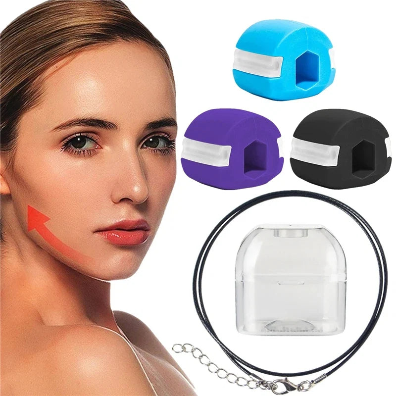 Jawline Exerciser with Storage Box | Silicone Chew Bite Trainer for Facial Muscle Toning