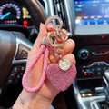 Leather Love Key Chain | Heart-Shaped Car Bag Pendant
