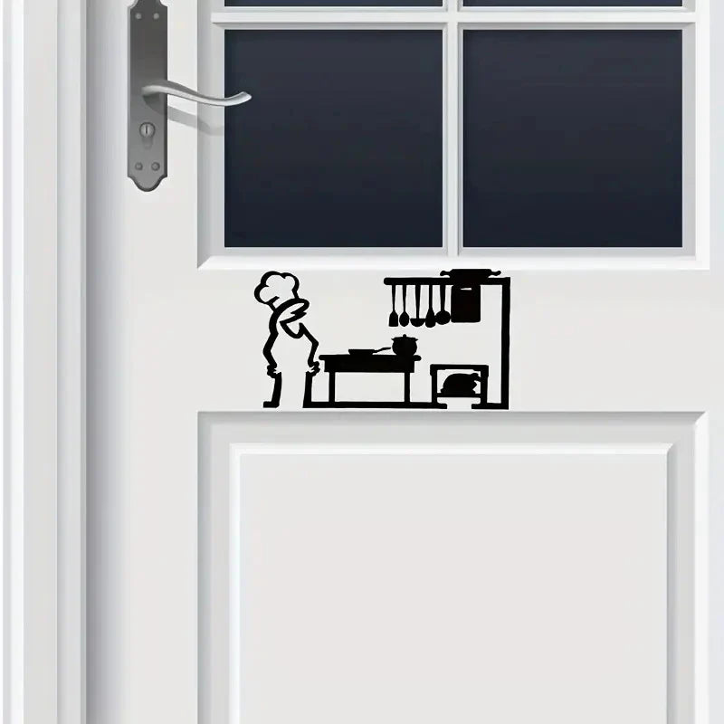 La Linea Minimalist Line Art Stickers | Modern Home Decor Door Decal