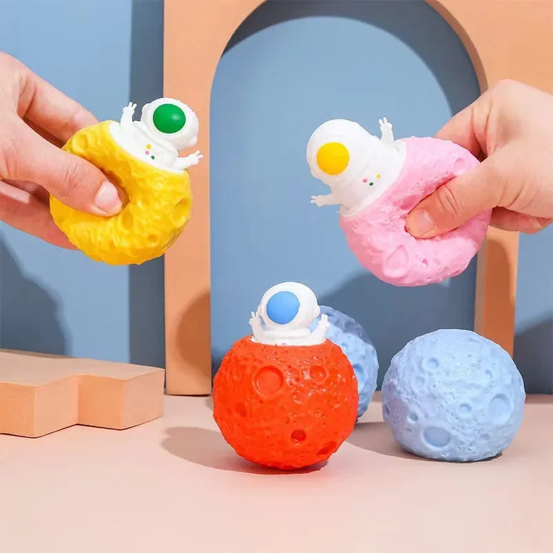 Astronaut Planet TPR Stress Relief Squeeze Toy | Sensory Pop Fidget for Adults and Kids