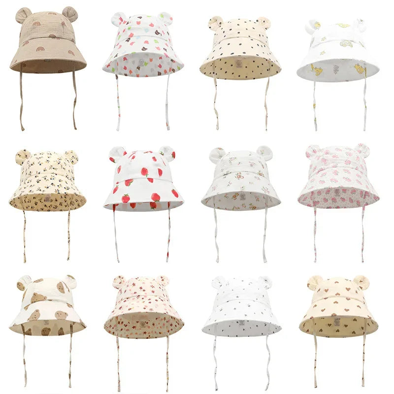 Muslin Baby Sun Hat for Toddlers | 100% Cotton Cartoon Kids Cap