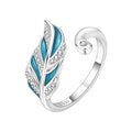 925 Sterling Silver Open Ring Adjustable Mermaid Heart Zircon Ring | Women's Fine Jewelry