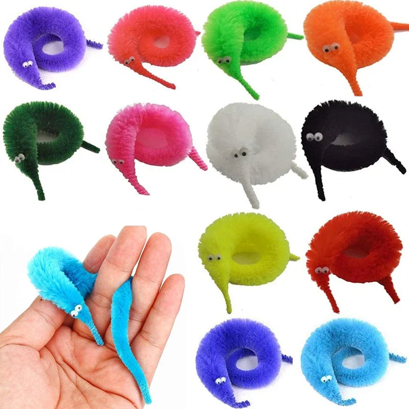 15-Piece Fuzzy Worm Magic Caterpillar Toy Set | Funny Prank Gifts for Kids