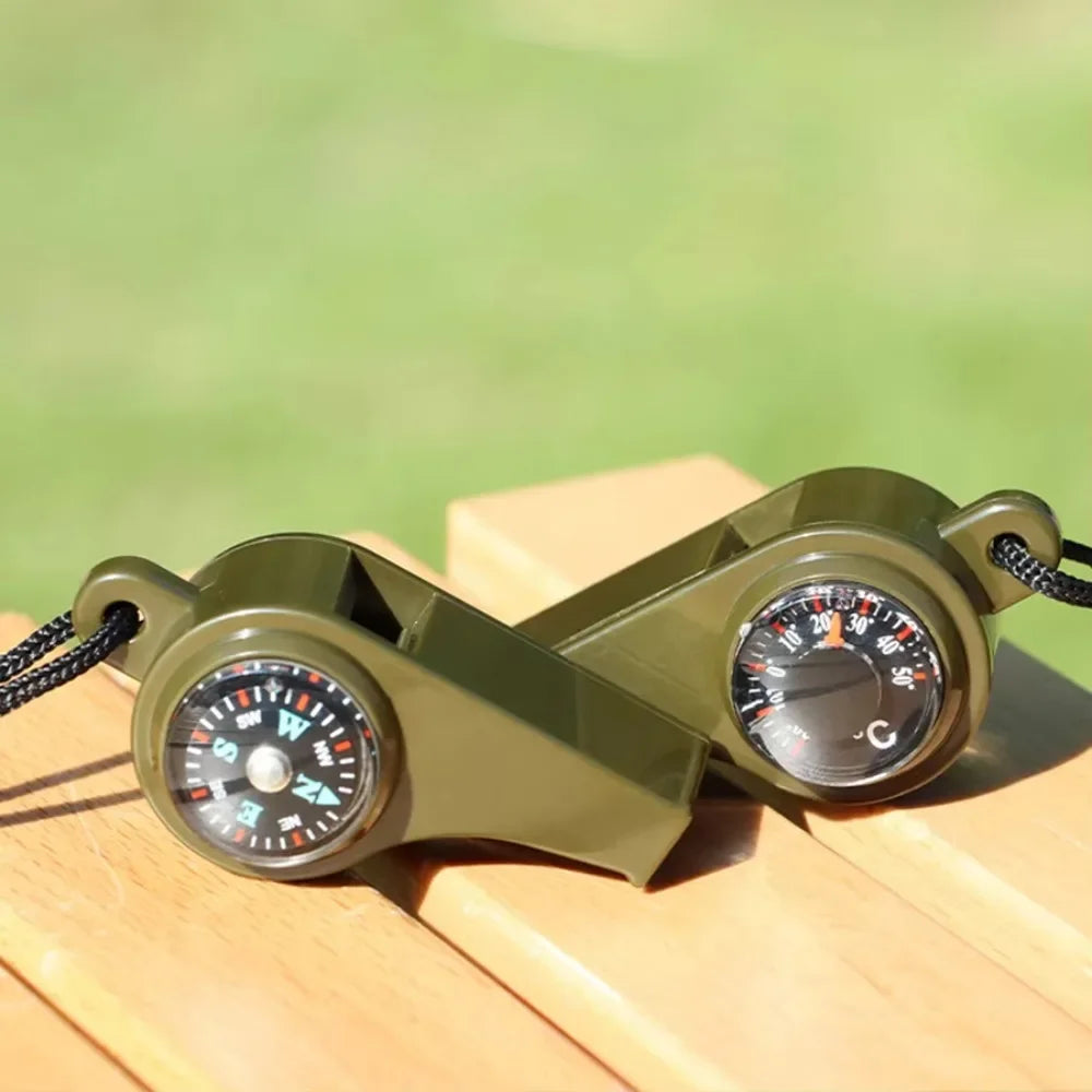 3-in-1 Compass Whistle Thermometer | Portable Outdoor Survival Tool