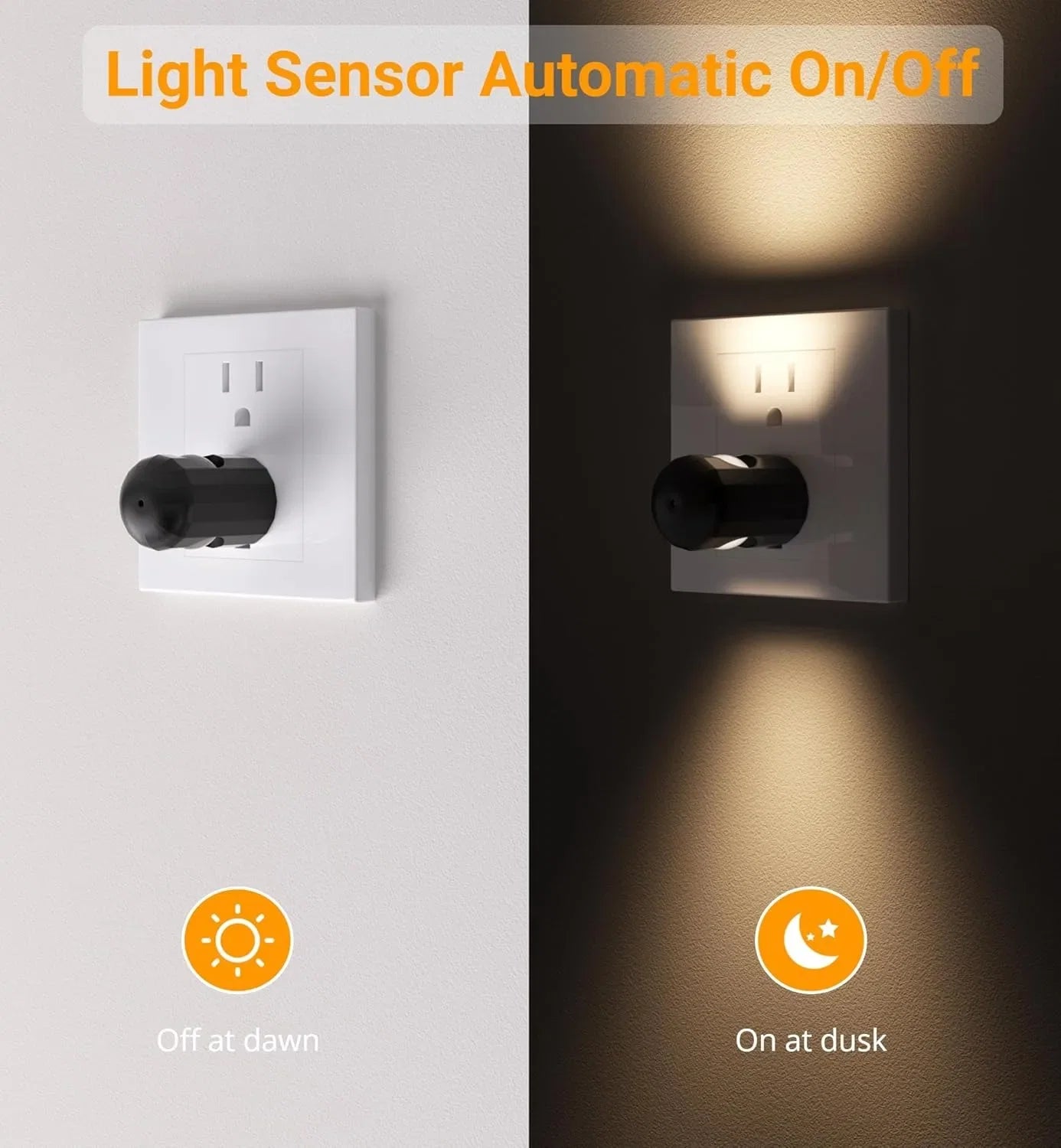 Mini LED Night Light with Twilight Sensor | Plug-In Wall Socket Lamp for Kids Room