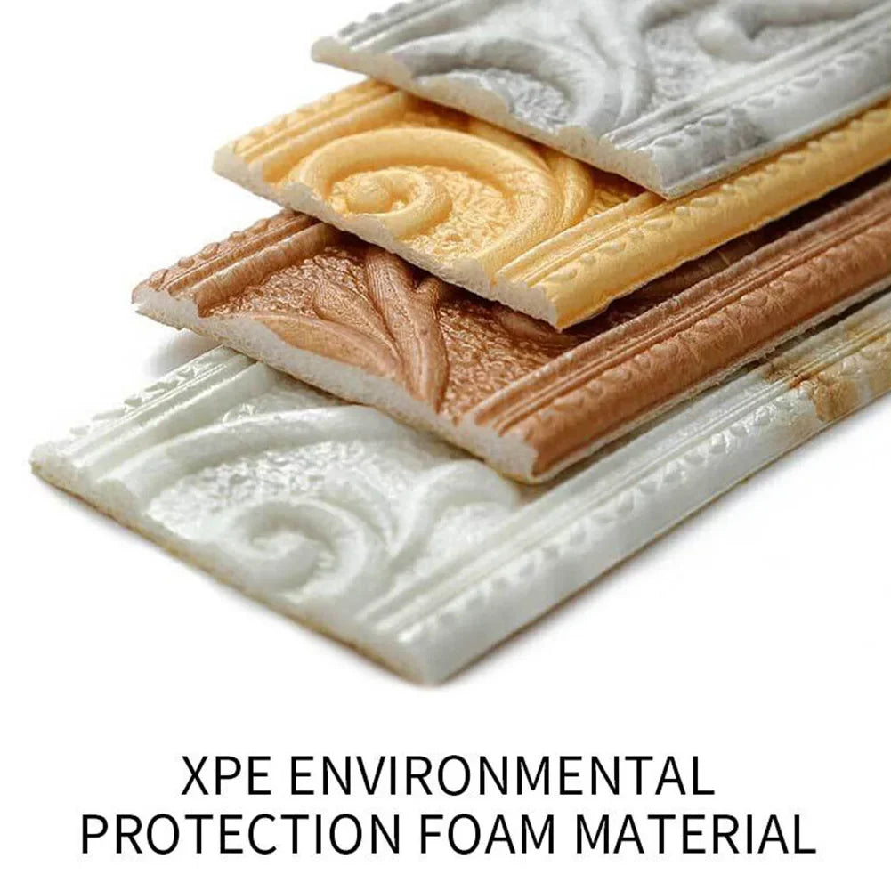 3D Tiles DIY Sticker Waterproof Skirting Sticker | Self-Adhesive Border Trim for Walls, Doors, and Home Decor