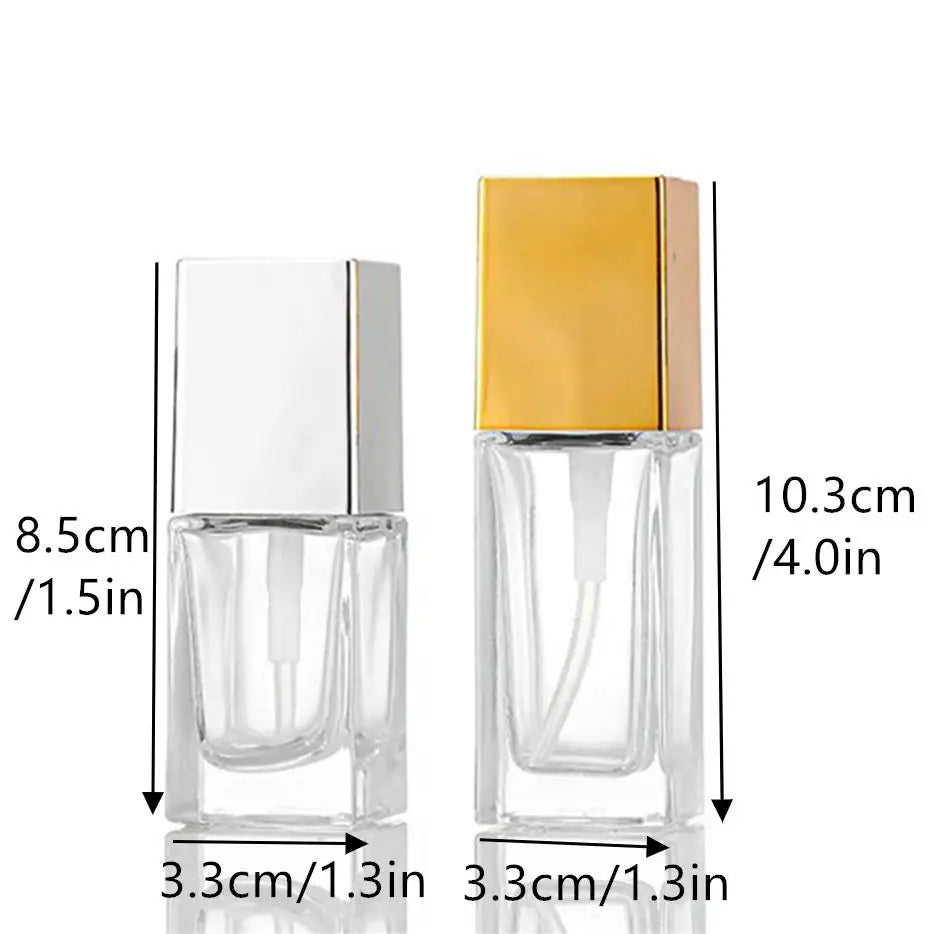 Empty Pump Bottle Glass Liquid Foundation Container | Refillable 15/30ml Travel Bottle