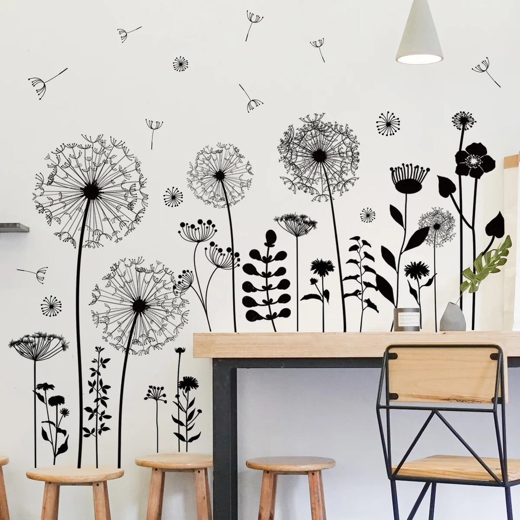 2pcs Dandelion Wall Sticker Set | Self-Adhesive Wall Decor for Bedroom Living Room
