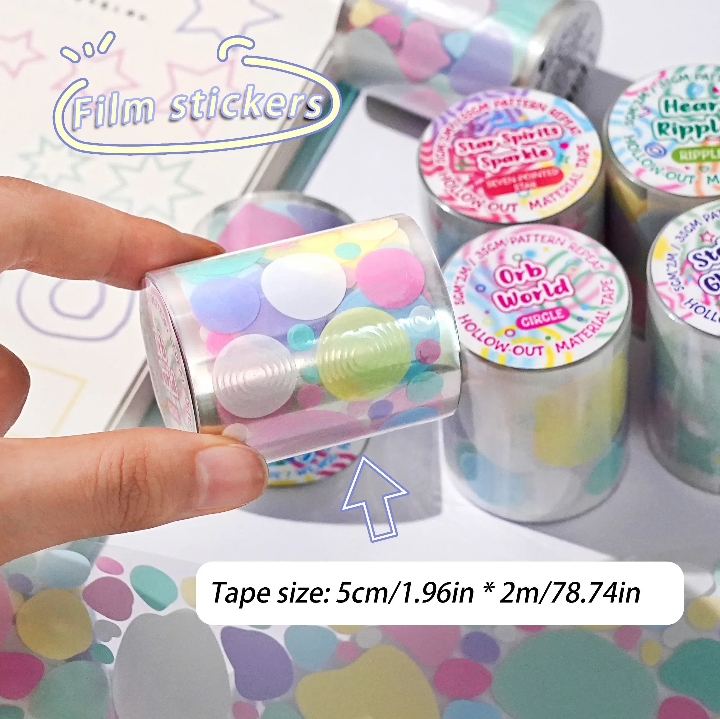 Colorful Star and Heart Die-Cut Stickers | Multi-Layer Hollow Decorative Journal Stickers