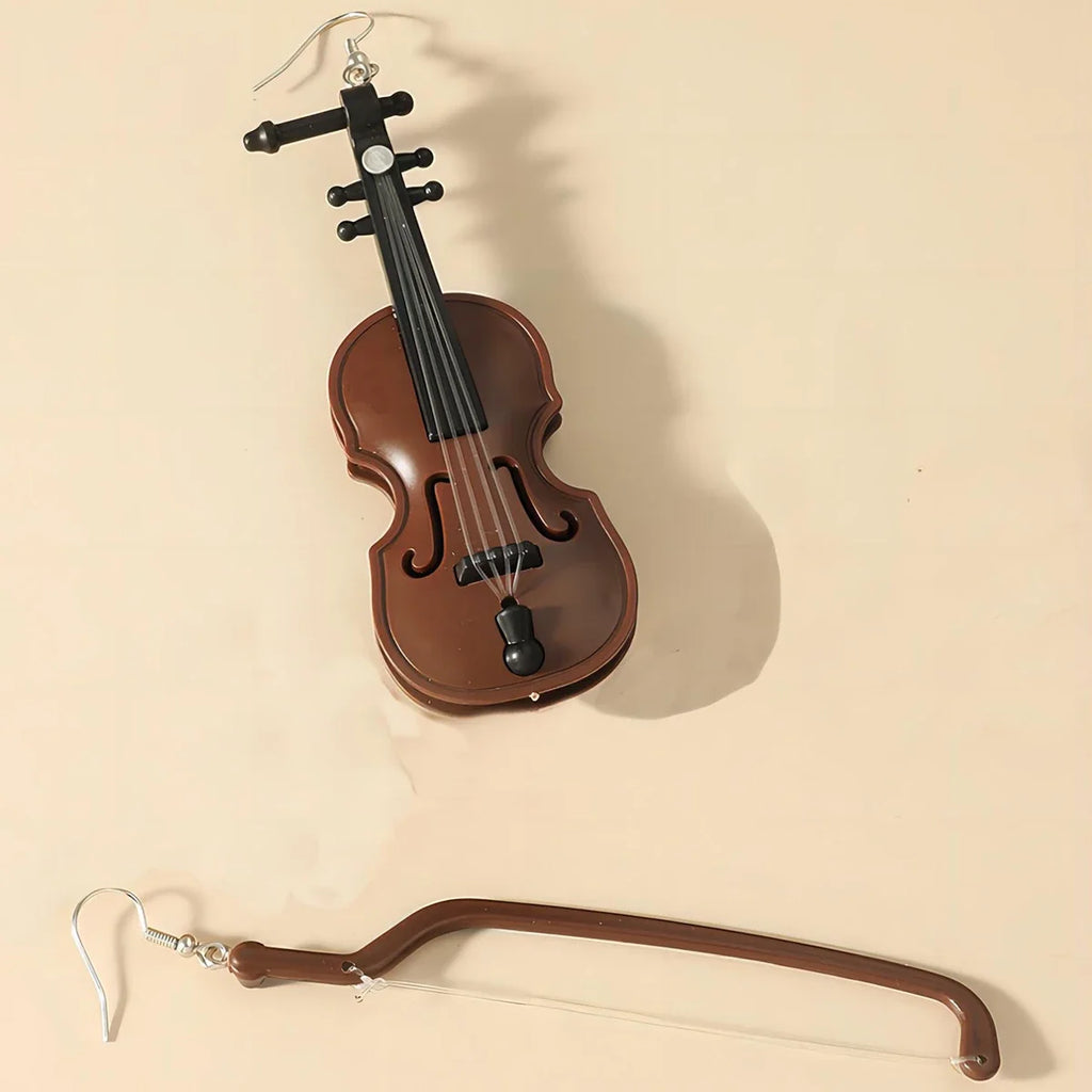 Violin Drop Earrings | Creative Music Jewelry for Women