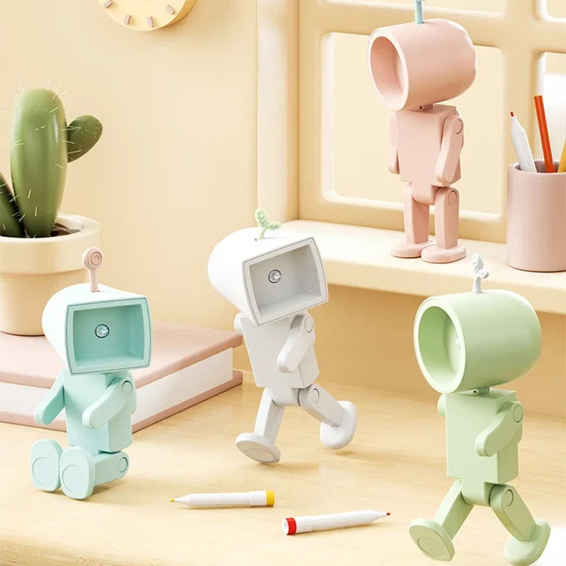 Creative Astronaut Magnetic Night Light | LED Mini Square Robot Desk Lamp