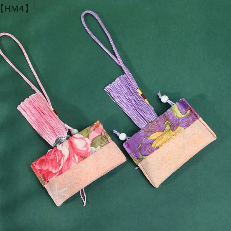 Chinese Style Embroidery Tassel Gift Pouch | Lotus Scented Sachet Bag