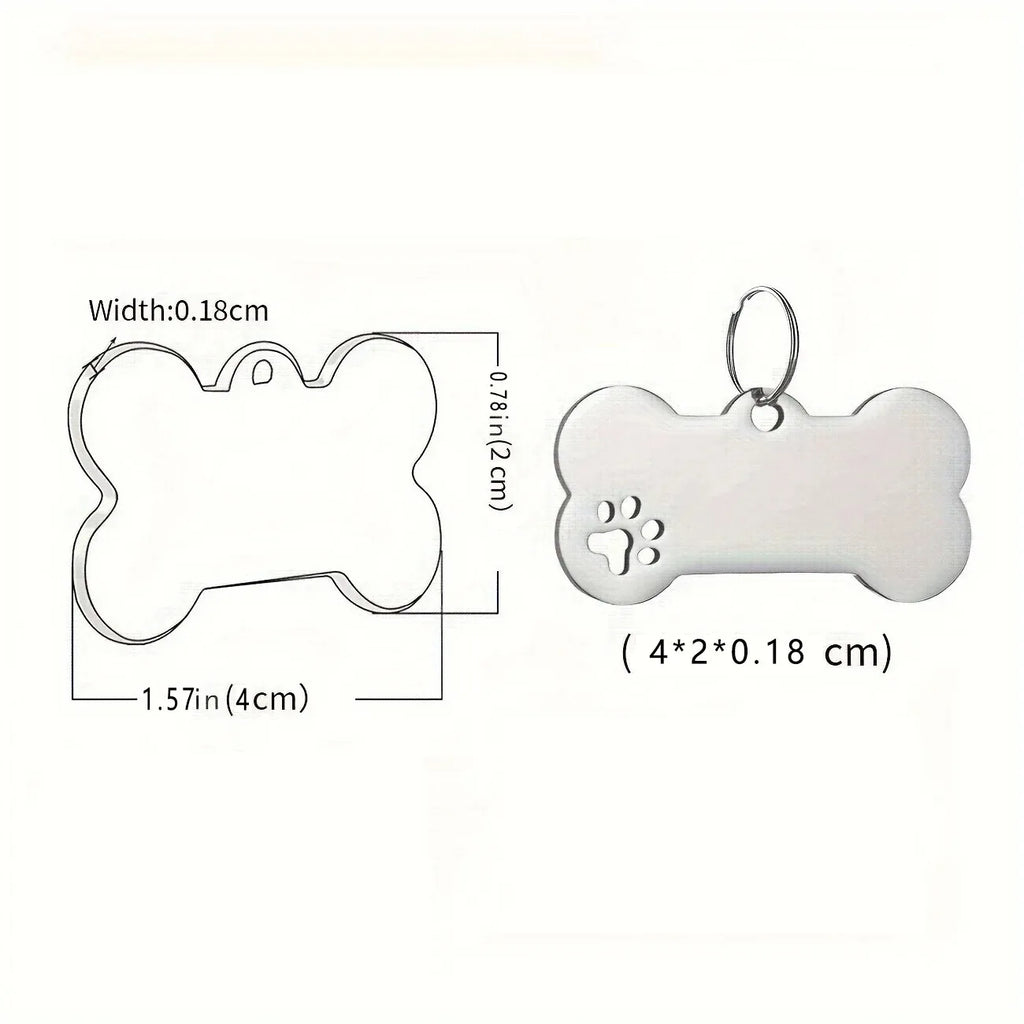 Personalized Dog Cat ID Tag | Custom Engraved Bone Shaped Pet Pendant