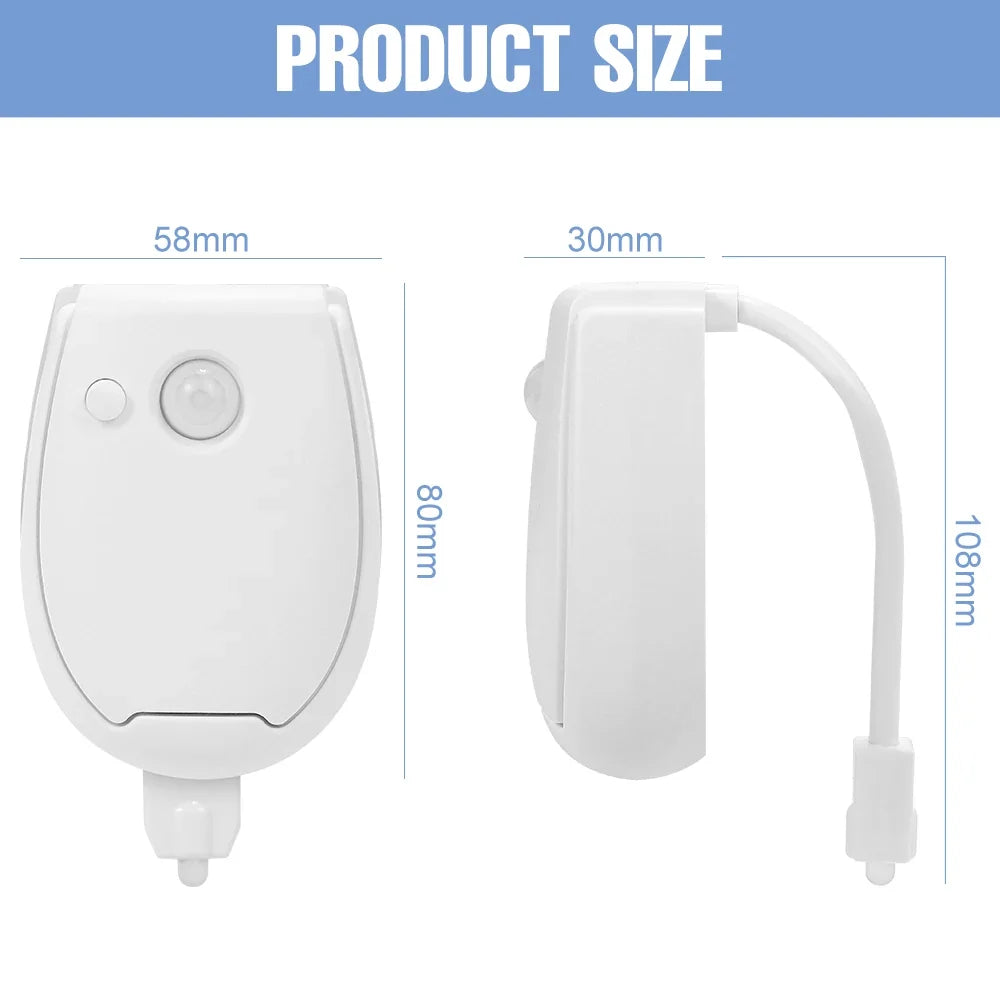 RGB LED Toilet Seat Night Light | Smart PIR Motion Sensor Lamp for Bathroom