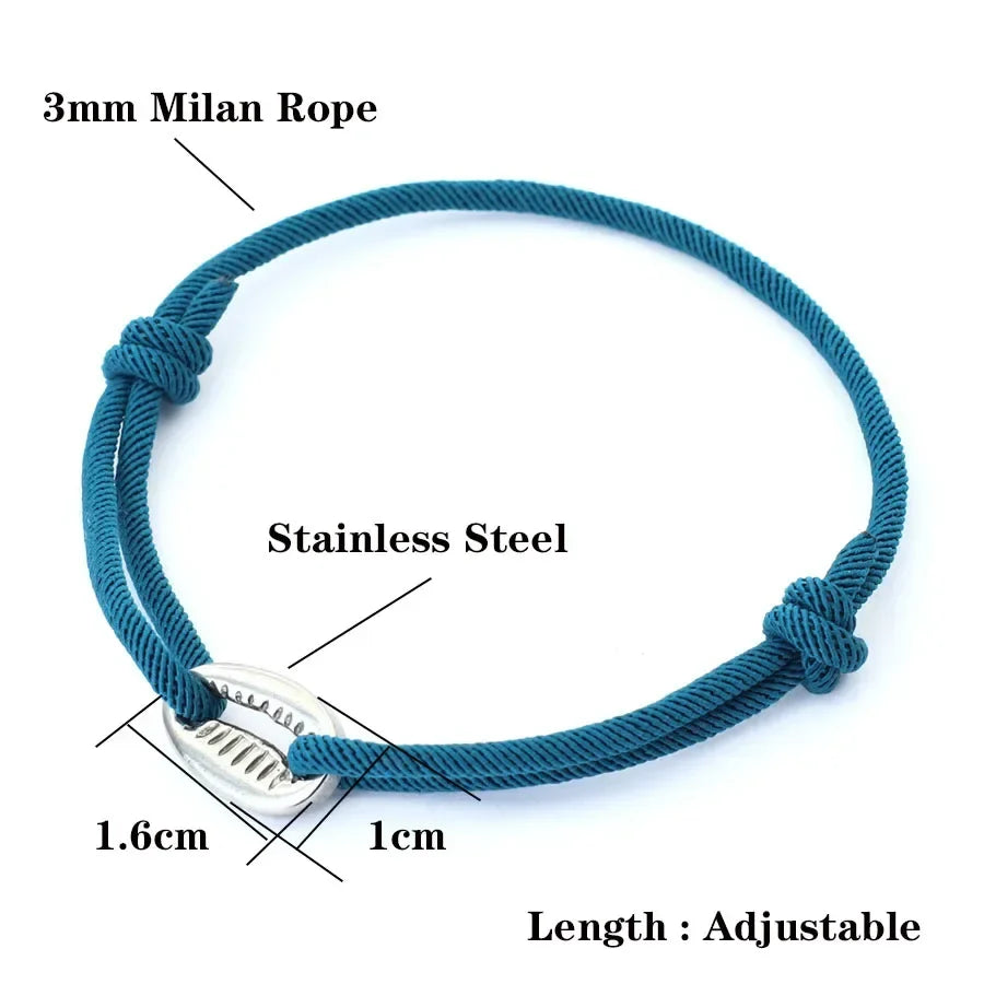 Handwoven Rope Macrame Bracelet for Men | Adjustable Shell Beach Surfer Bracelet
