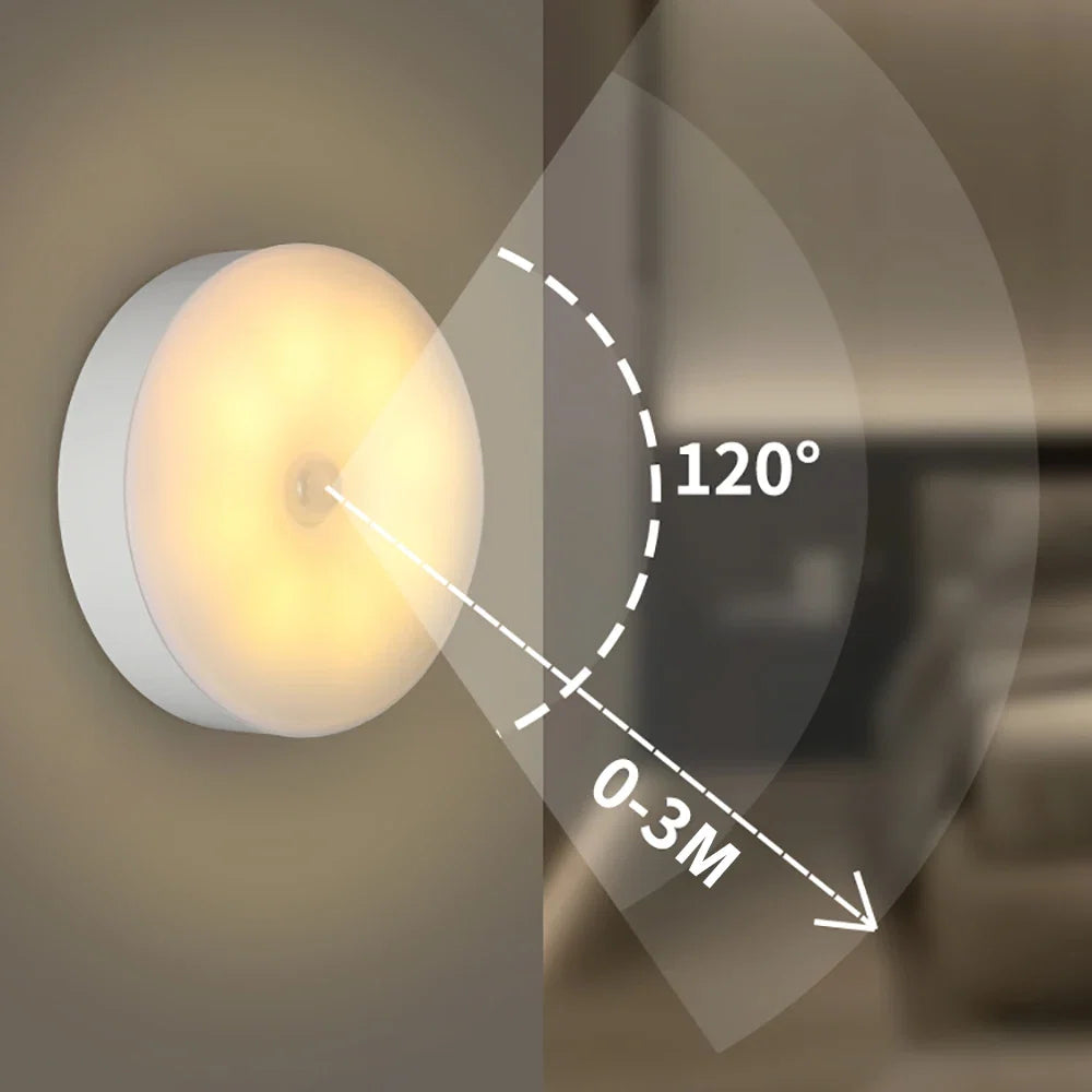 8LED Motion Sensor Night Light | USB Rechargeable Automatic Night Lamp for Bedroom