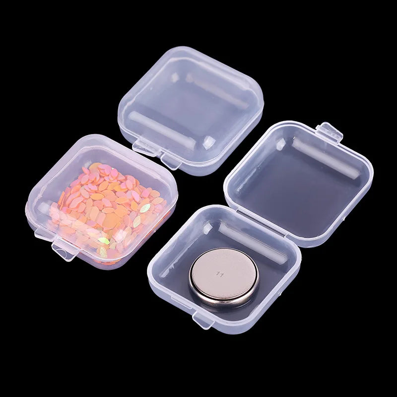 5-50pcs Mini PP Plastic Storage Box | Clear Single-Compartment Organizer for Jewelry, Fishhooks, and Small Components