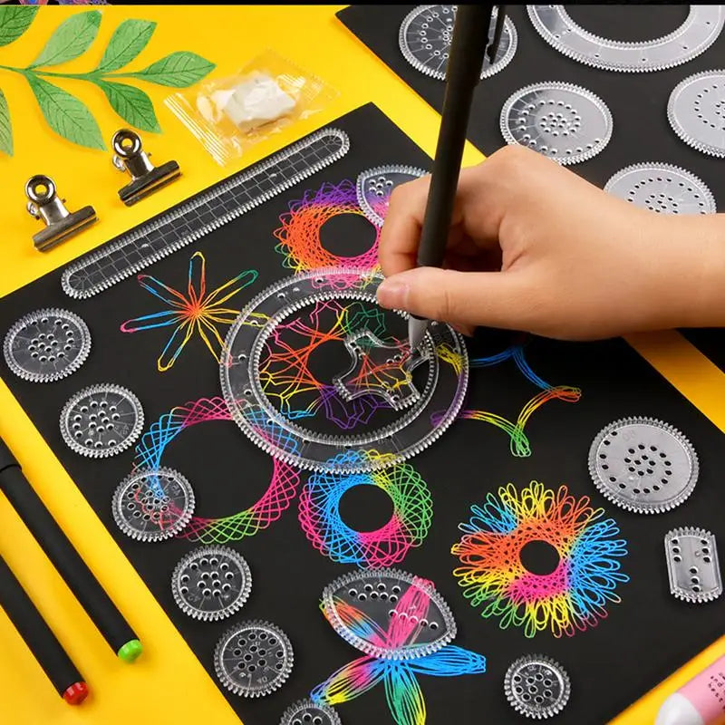 22pcs Drawing Toys Set | Geometric Ruler Mathematical Roulette Drawing Tools for Kids